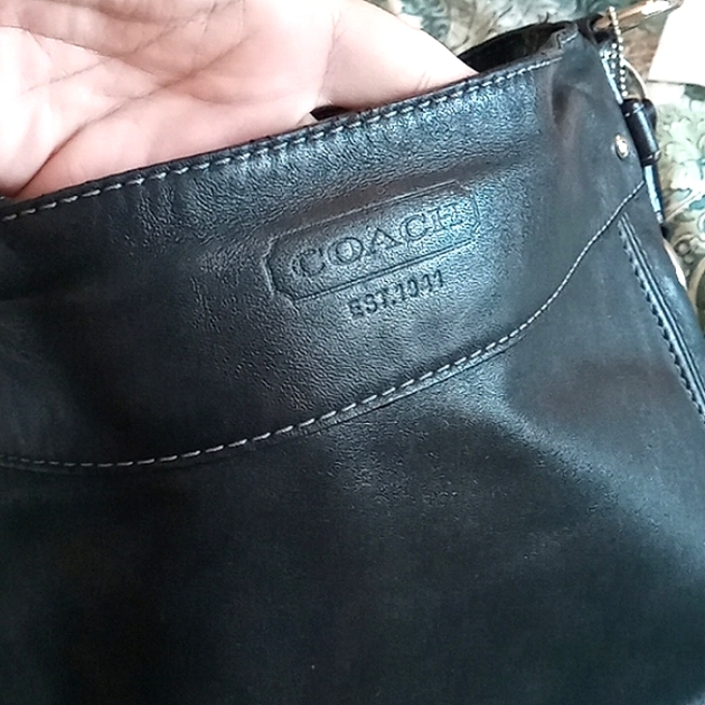 🖤 COACH Black Genuine Leather Hobo Style Shoulder Purse - Picture 11 of 16
